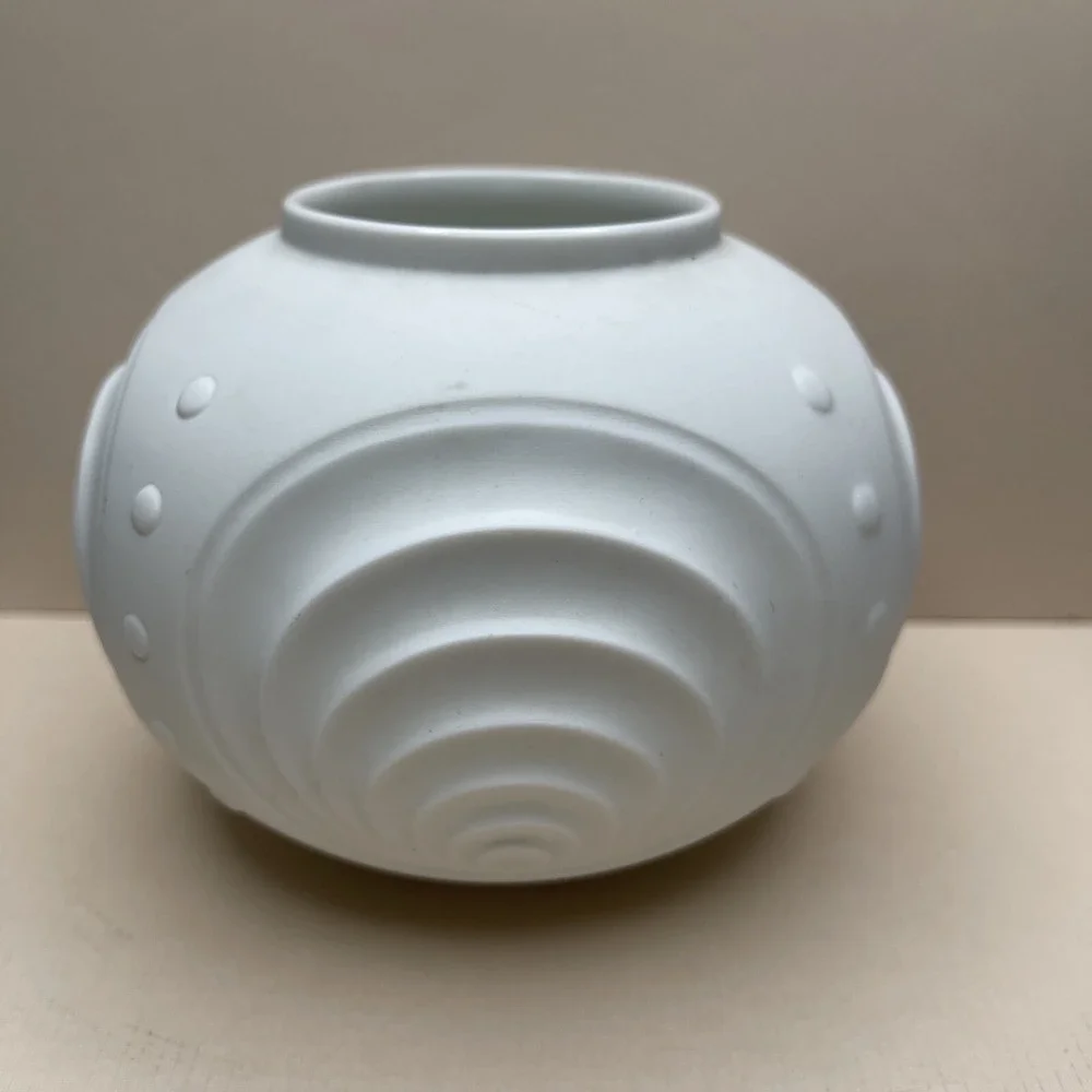 Vintage Midcentury Seltmann Weiden White Bisque Vase Art Deco West Germany‎